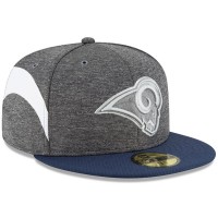 Men's Los Angeles Rams New Era Heather Gray/Navy 2018 NFL Sideline Home Graphite 59FIFTY Fitted Hat 3058427